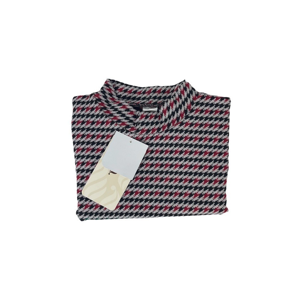 Houndstooth Crop Long Sleeve Athletic Compression Top Athleisure Gym Yoga Large - Picture 7 of 9